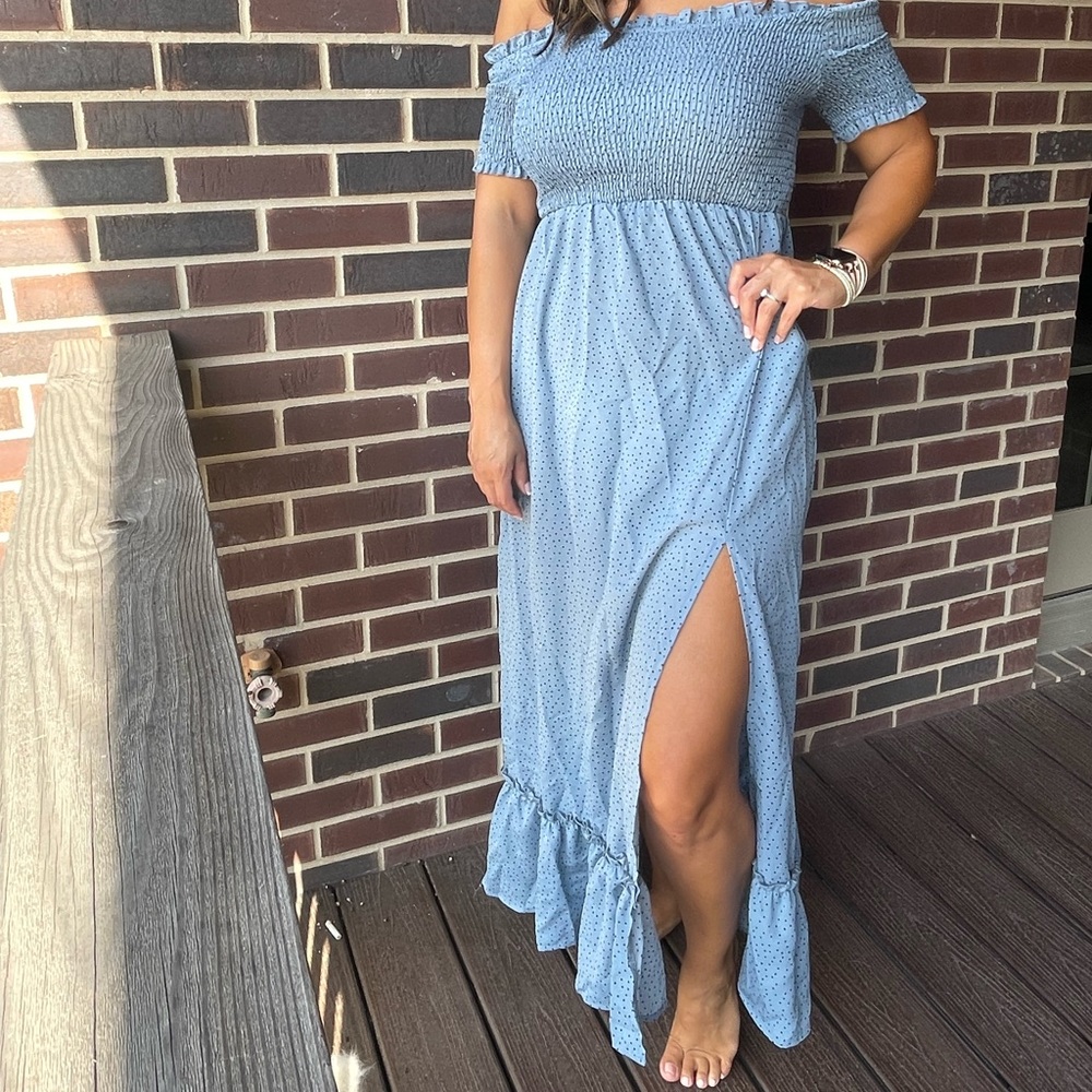 Long, Off-the-Shoulder Dress